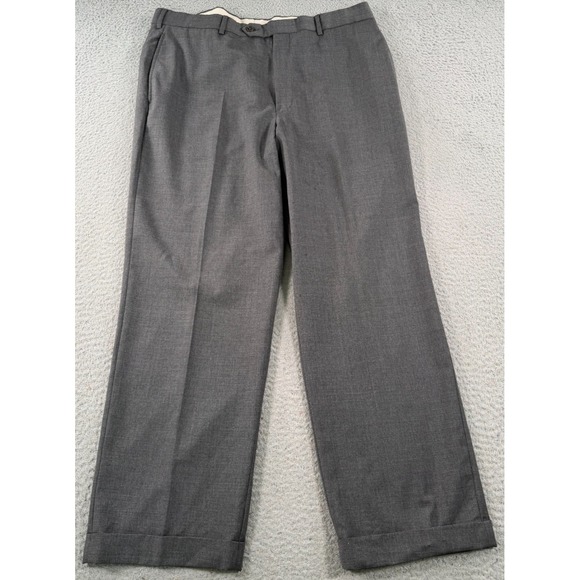 Brooks Brothers Other - Brooks Brothers Loro Piana Dress Pants Men's 36x28 Gray Wool Cuffed Flat Front